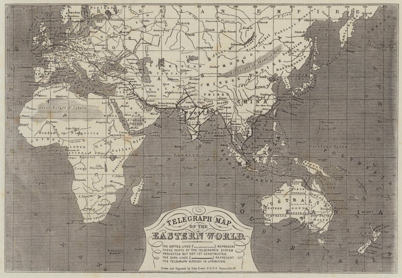 Carte télégraphique du monde oriental - John Dower