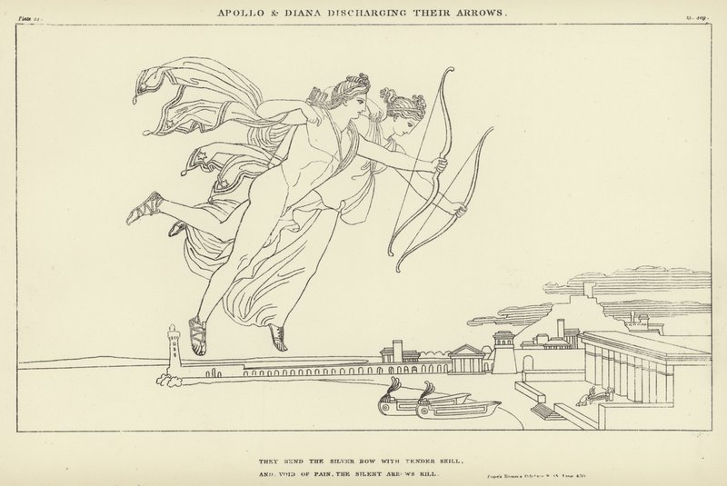 Apollon et Diane tirant leurs flèches - John Flaxman