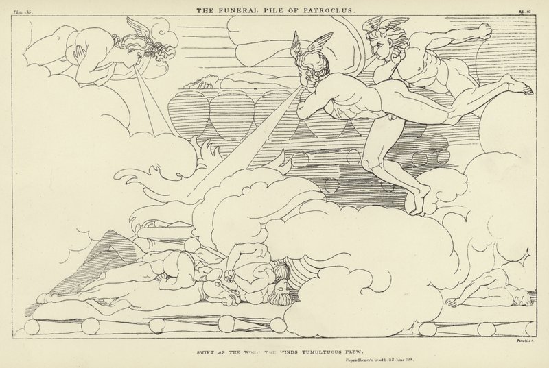 Le bûcher funéraire de Patrocle - John Flaxman