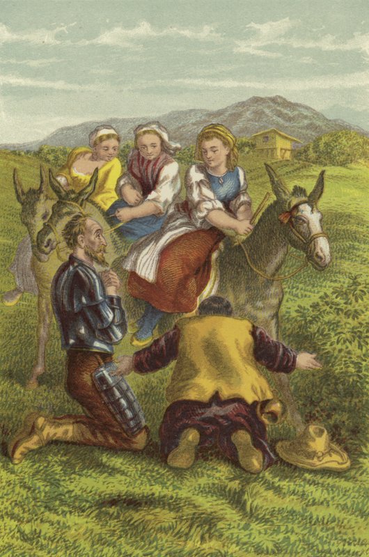 Don Quichotte, Sancho et les filles du pays - John Gilbert