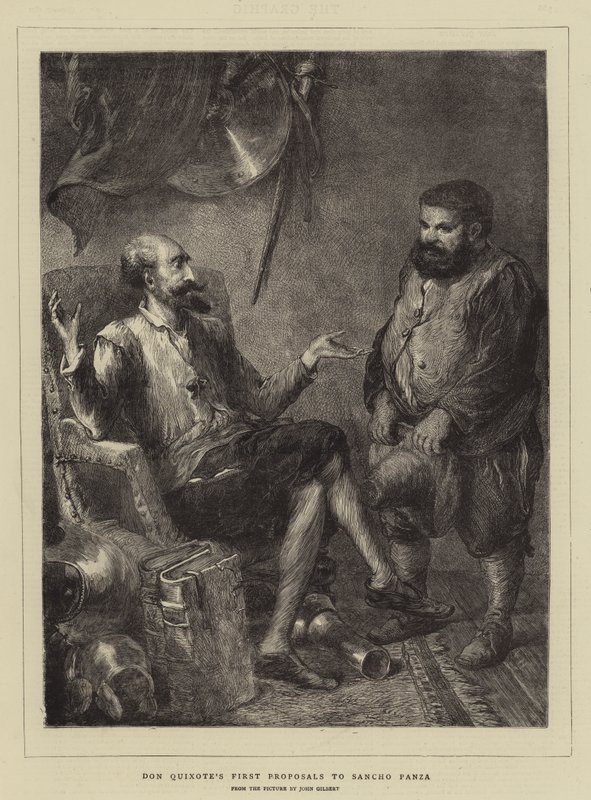 Les premières propositions de Don Quichotte à Sancho Panza - John Gilbert