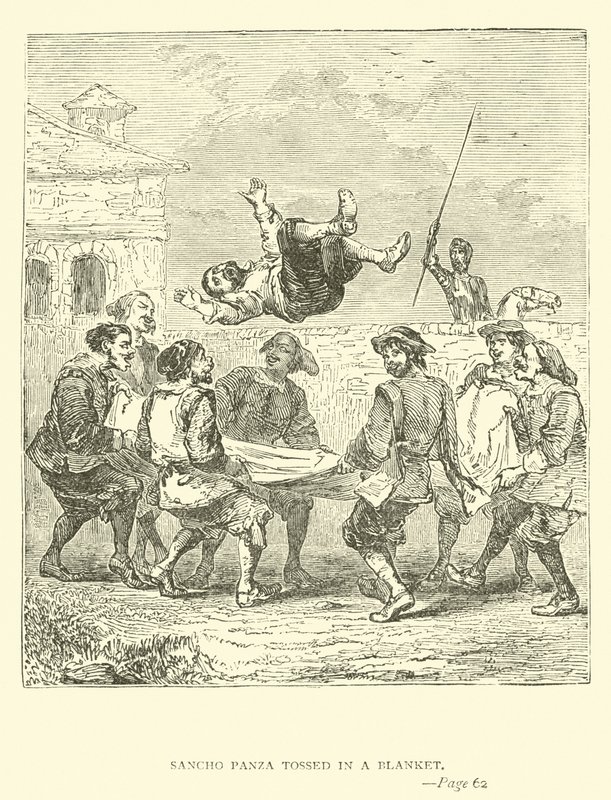 Sancho Panza jeté dans une couverture - John Gilbert