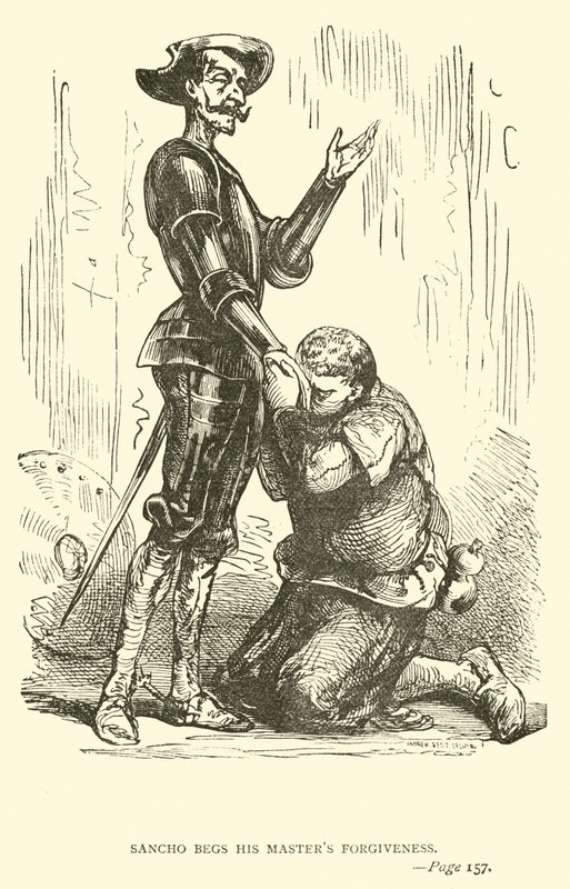 Sancho obtient le pardon de son maître - John Gilbert