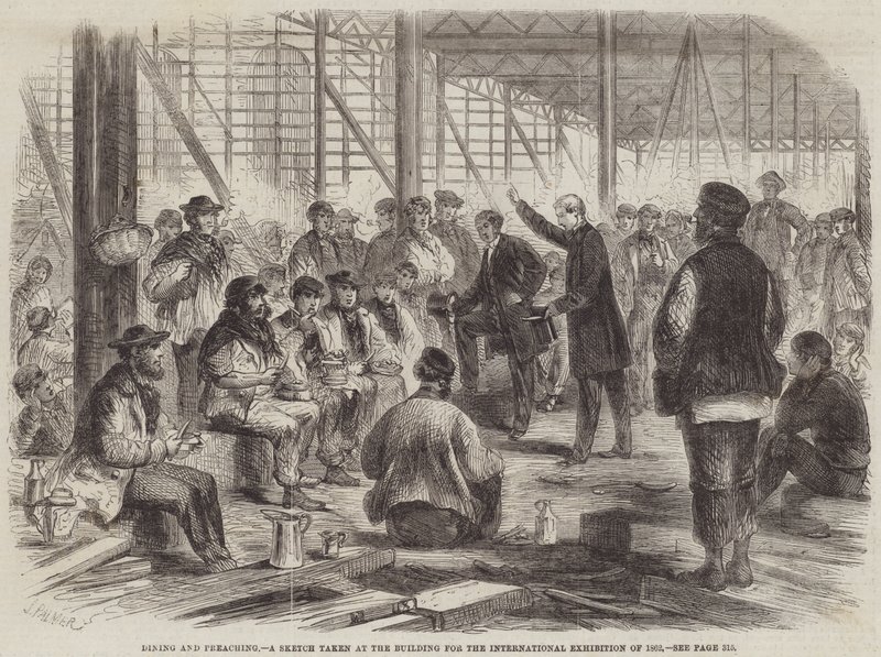 Dîner et prêche, une esquisse prise au bâtiment de l