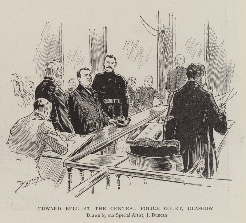 Edward Bell au tribunal de police central, Glasgow - after John Duncan