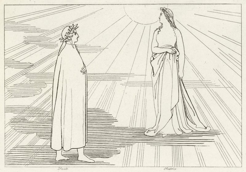 Ascension au Premier Ciel, Paradis, Chant 1 (gravure) - John (after) Flaxman