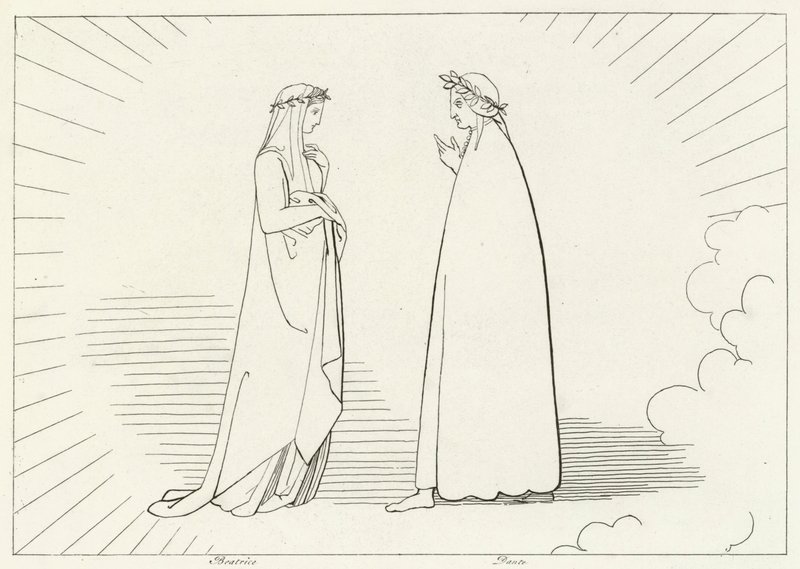 Béatrice et Dante, Paradis, Chant 7 - John (after) Flaxman