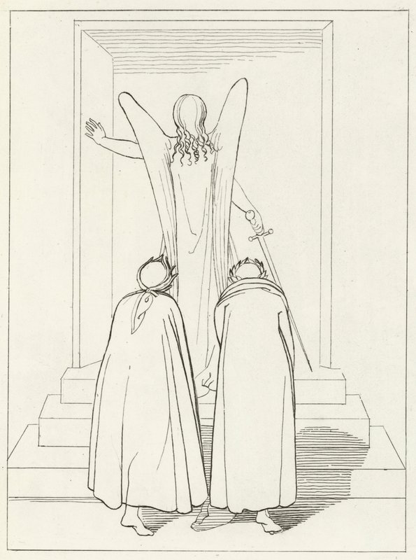 Porte du Purgatoire, Purgatoire, Chant 9 (gravure) - John (after) Flaxman