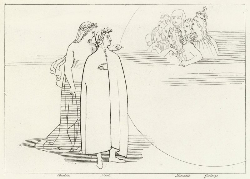 Habitants de la Lune, Paradis, Chant 3 (gravure) - John (after) Flaxman
