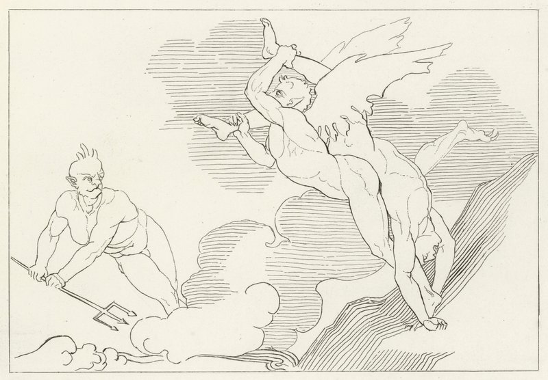 Sommet de Malebolge, Enfer, Chant 21 (gravure) - John (after) Flaxman