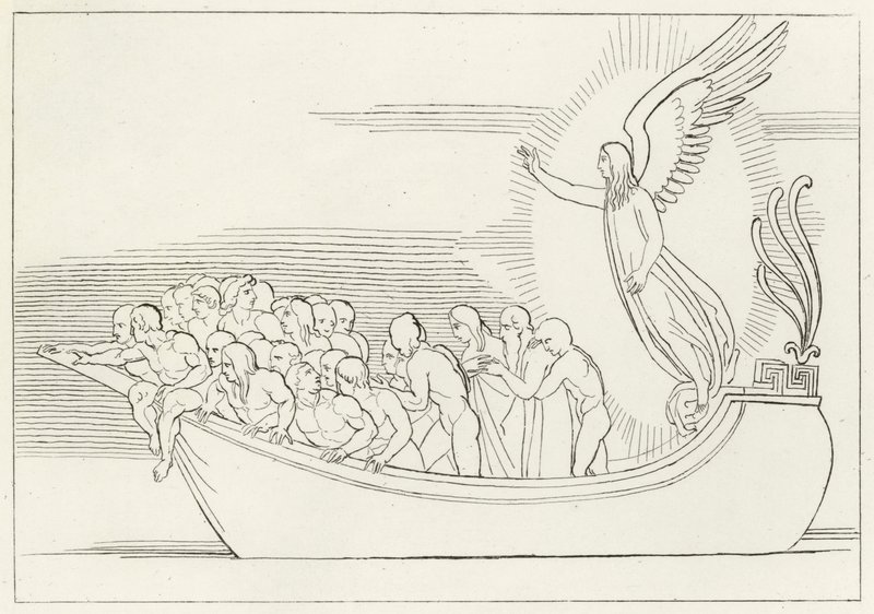 La bénédiction, Purgatoire, Chant 2 (gravure) - John (after) Flaxman