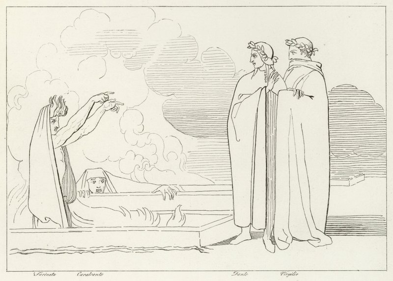 Les Sépulcres Ardents, Enfer, Chant 10 - John (after) Flaxman