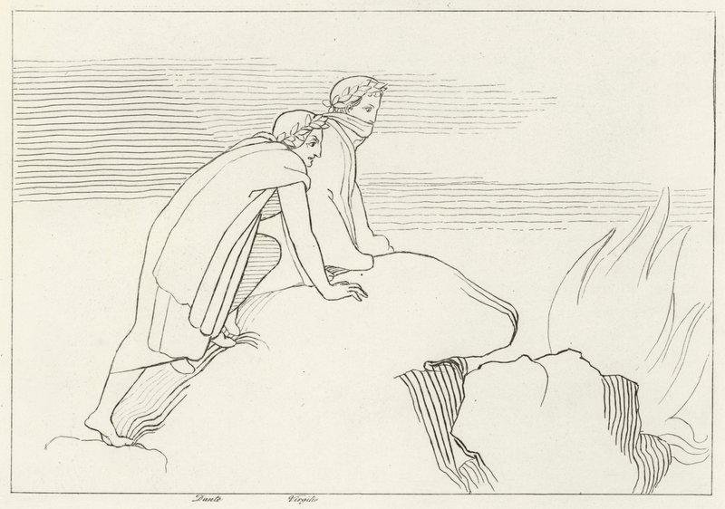 Le Gouffre Enflammé, Enfer, Chant 26 (gravure) - John (after) Flaxman