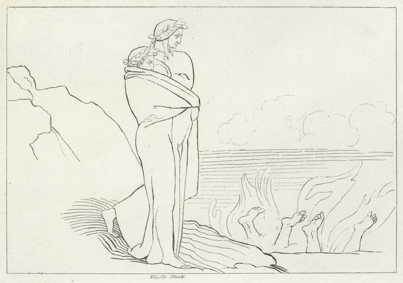 Le Gouffre de Simonie, Enfer, Chant 19 - John (after) Flaxman
