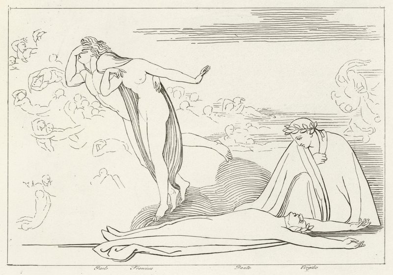 Les Amants Punis, Enfer, Chant 5 - John (after) Flaxman