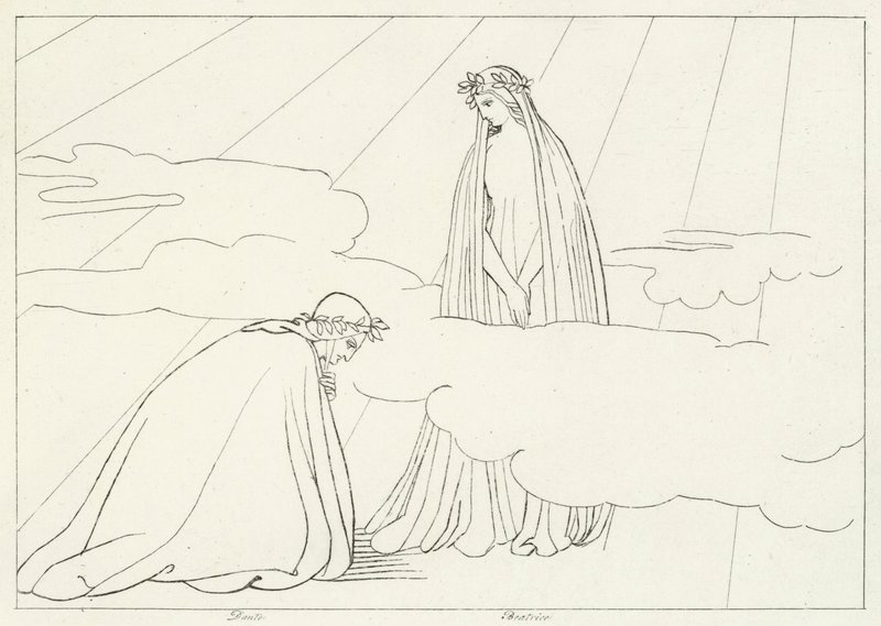 La Sphère lunaire, Paradis, Chant 2 (gravure) - John (after) Flaxman