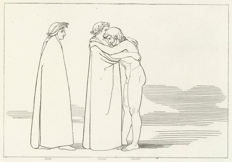 La Rencontre avec Sordello, Purgatoire, Chant 6 (gravure) - John (after) Flaxman