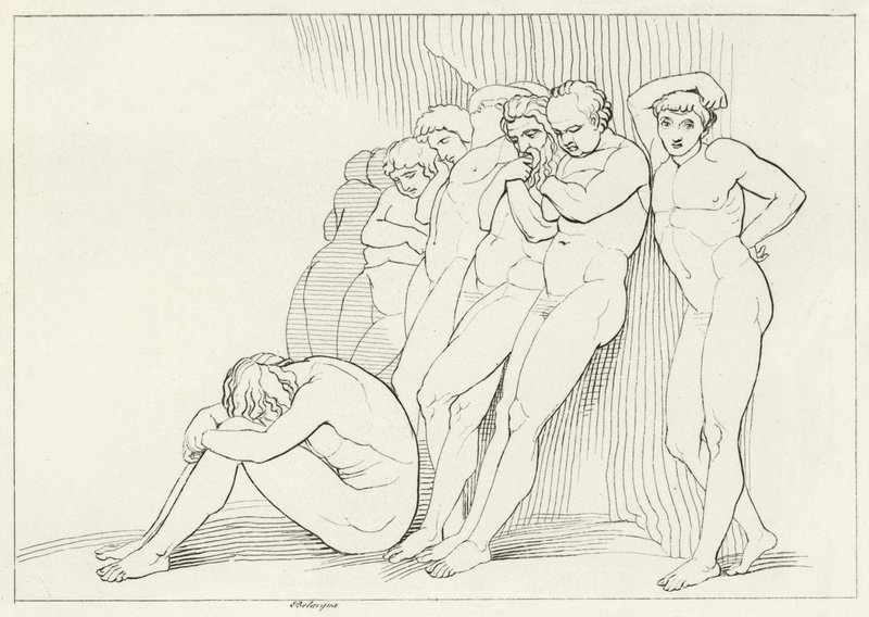 Les Négligents, Purgatoire, Chant 4 - John (after) Flaxman