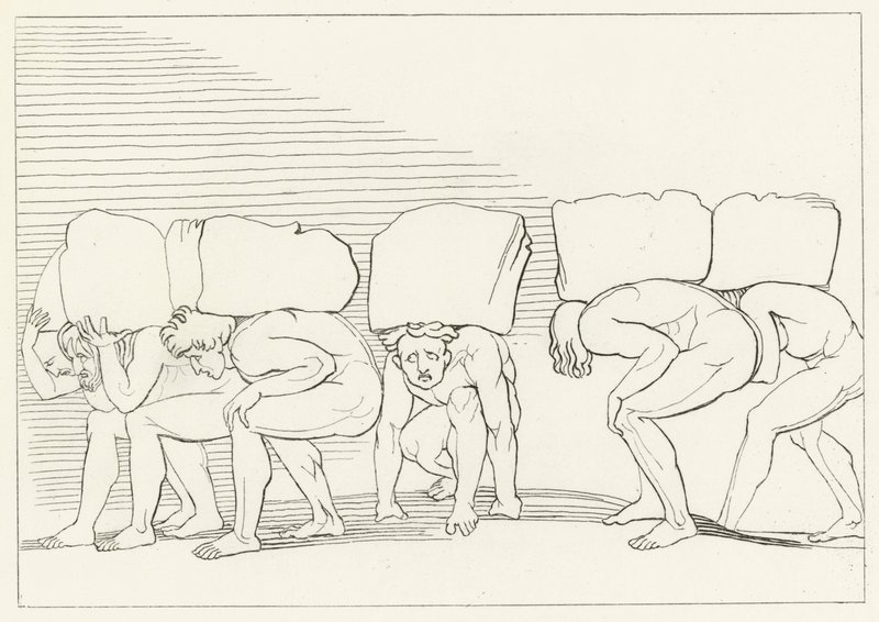Les orgueilleux, Purgatoire, Chant 11 (gravure) - John (after) Flaxman