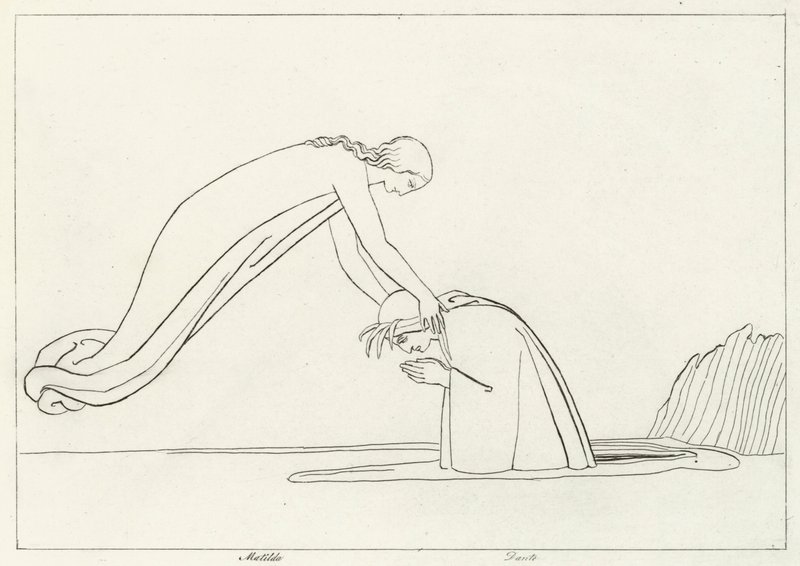 La Rivière Léthé, Purgatoire, Chant 31 - John (after) Flaxman