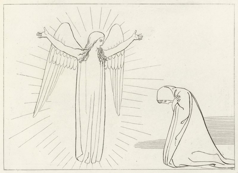 La Salutation, Purgatoire, Chant 10 (gravure) - John (after) Flaxman