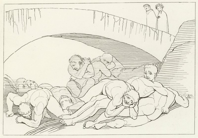 La vallée de la maladie, Enfer, Chant 29 (gravure) - John (after) Flaxman