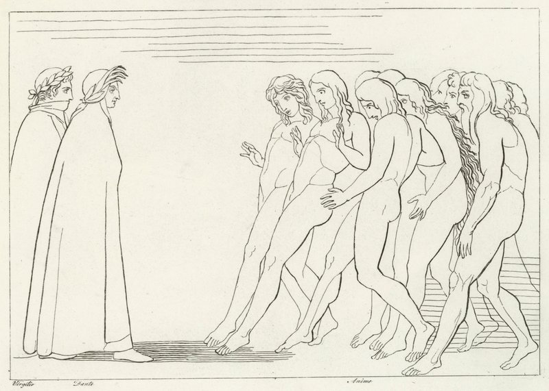 Le Vestibule du Purgatoire, Purgatoire, Chant 3 (gravure) - John (after) Flaxman