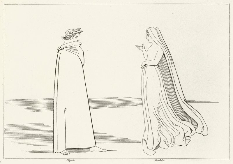 Virgile et Béatrice se Rencontrant, Enfer, Chant 2 (gravure) - John (after) Flaxman