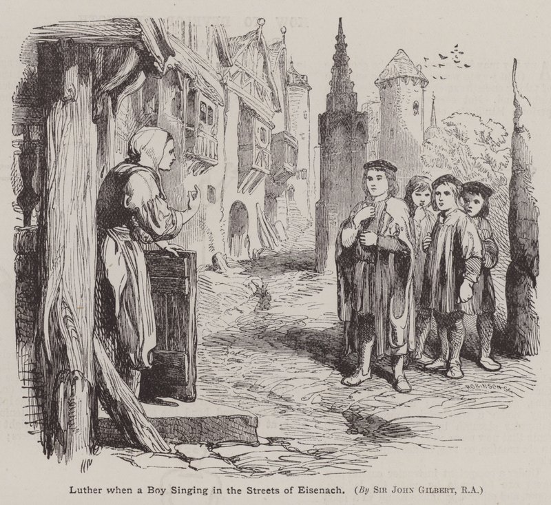 Martin Luther enfant chantant dans les rues d