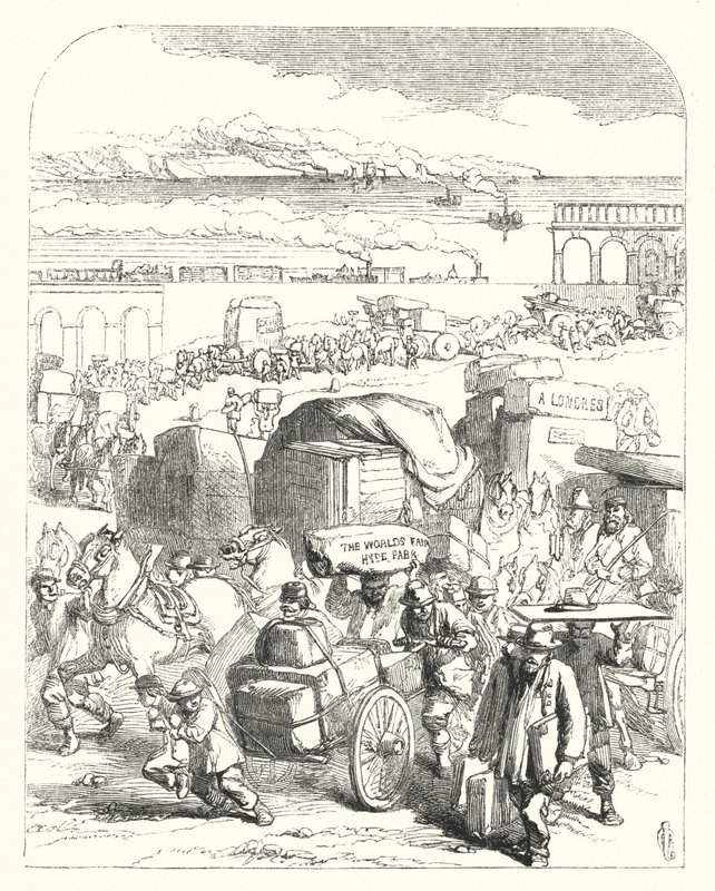 Navires et trains amenant des visiteurs à l