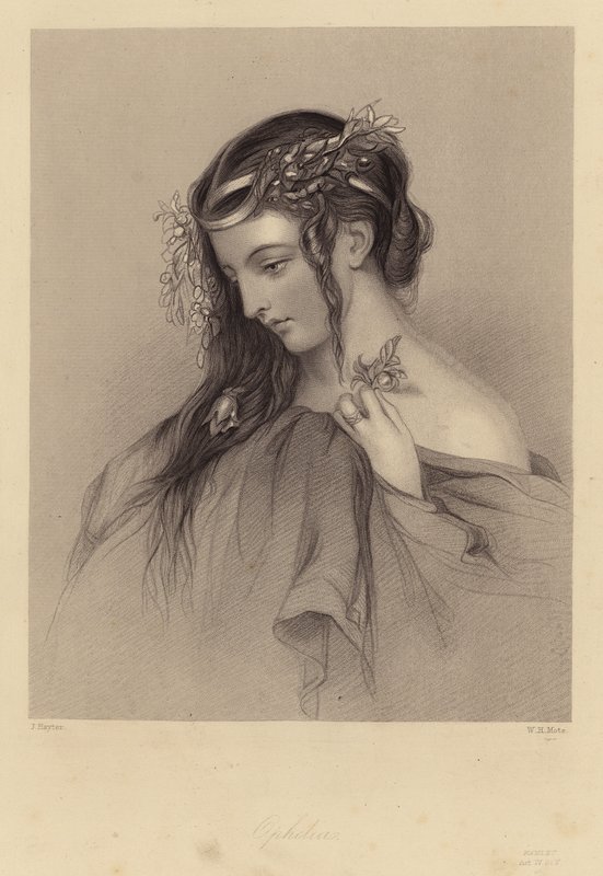 Shakespeare : Hamlet, Ophélie, Acte IV, Scène V (gravure) - John (after) Hayter