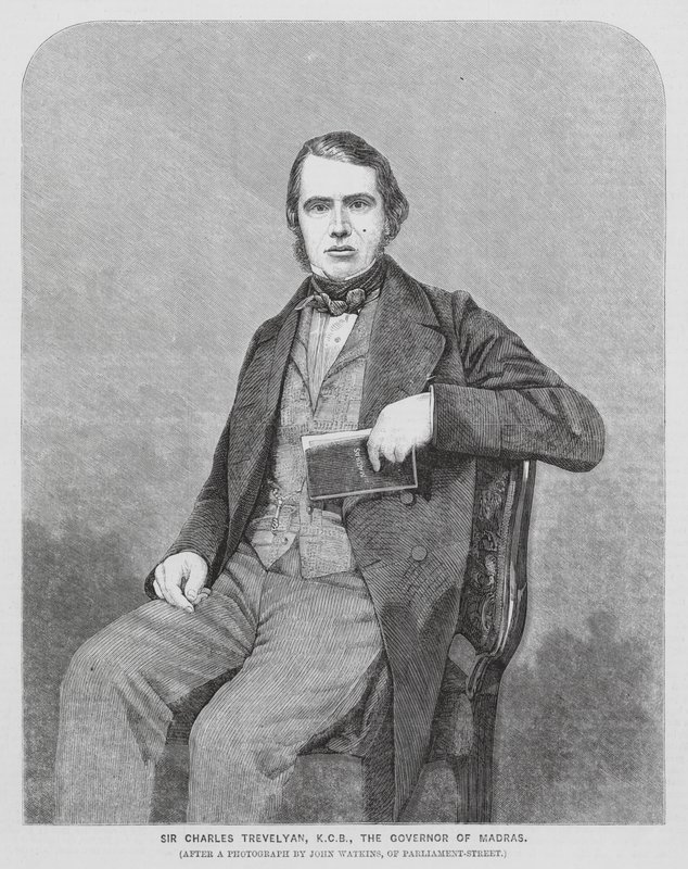 Sir Charles Trevelyan, administrateur colonial britannique (gravure) - John (after) Watkins
