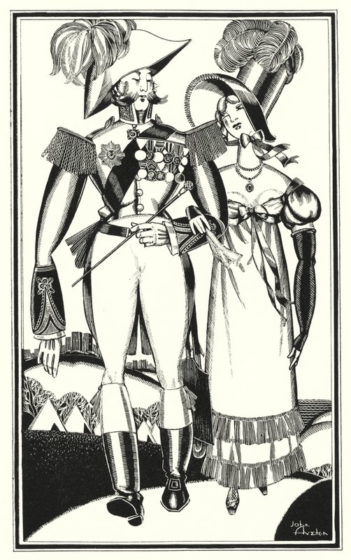 Illustration pour Don Juan de Lord Byron : Médailles, rang, rubans, dentelle, broderie, écarlate - John Austen
