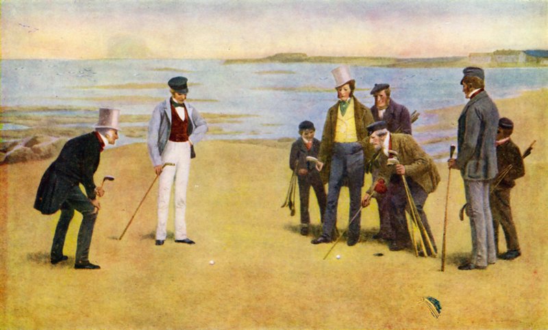 Le Stymie, un quatuor jouant au golf à North Berwick - John Charles (after) Dollman