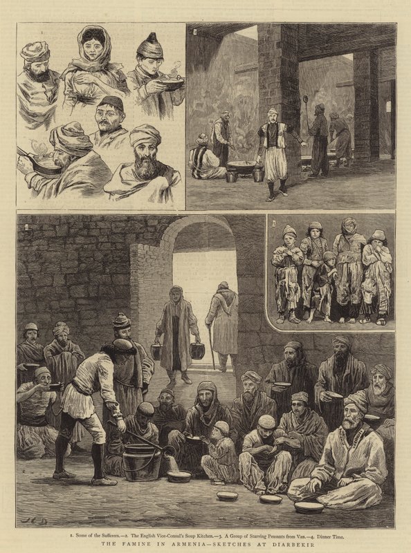 La famine en Arménie, croquis à Diarbekir - John Charles Dollman