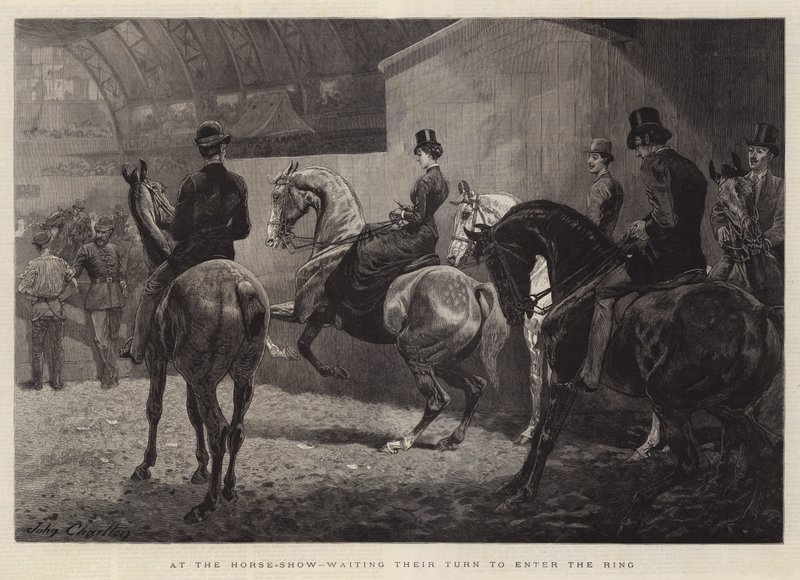 Au concours hippique, attendant leur tour pour entrer dans le ring - John Charlton