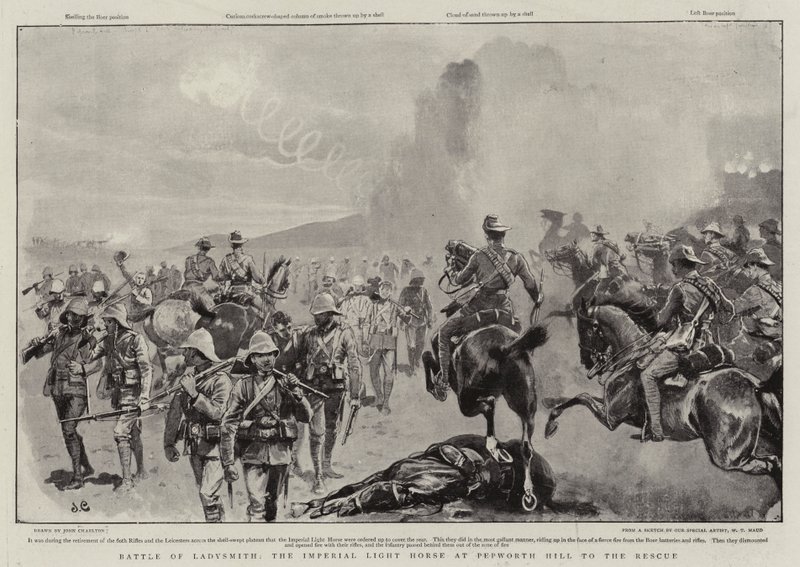 Bataille de Ladysmith, la cavalerie légère impériale à Pepworth Hill pour le sauvetage - John Charlton