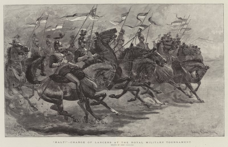 Halte!, Charge de lanciers au Tournoi militaire royal - John Charlton