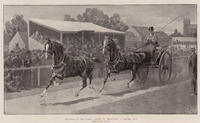 La vente des chevaux du roi à Wolferton, une paire en tandem - John Charlton