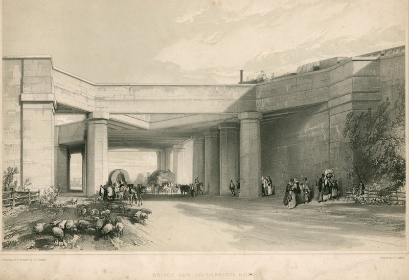 Pont sur Uxbridge Road, Londres - John Cooke Bourne
