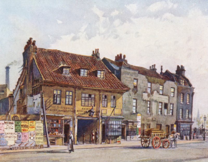 Londres perdu : Maisons du côté ouest de Church Street, Lambeth - John Crowther