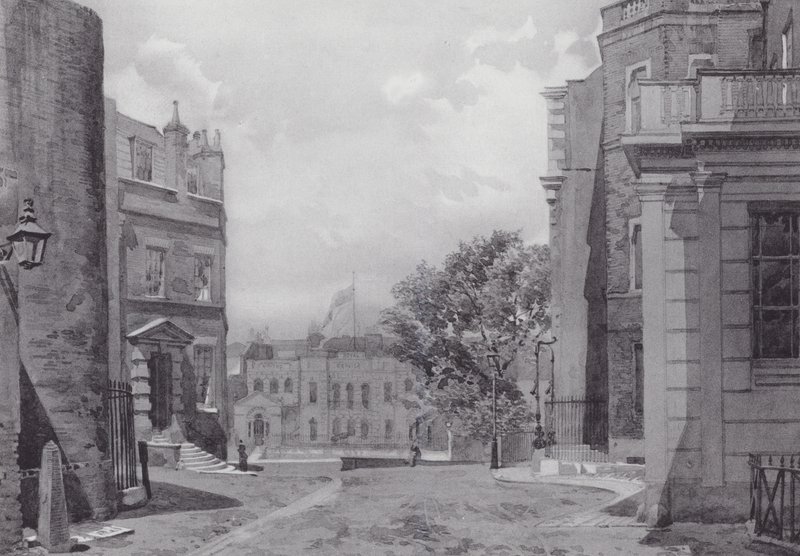 Londres perdu : Whitehall Yard, maison de Vanbrugh en arrière-plan - John Crowther