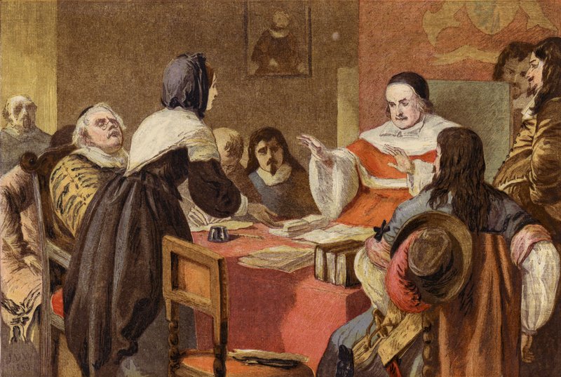 La femme de John Bunyan plaidant auprès de Sir Matthew Hale pour la libération de son mari de la prison de Bedford (chromolithographie) - John Dawson Watson