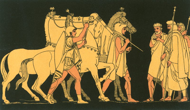 Diomède et Ulysse, revenant avec les dépouilles de Rhésus - John Flaxman
