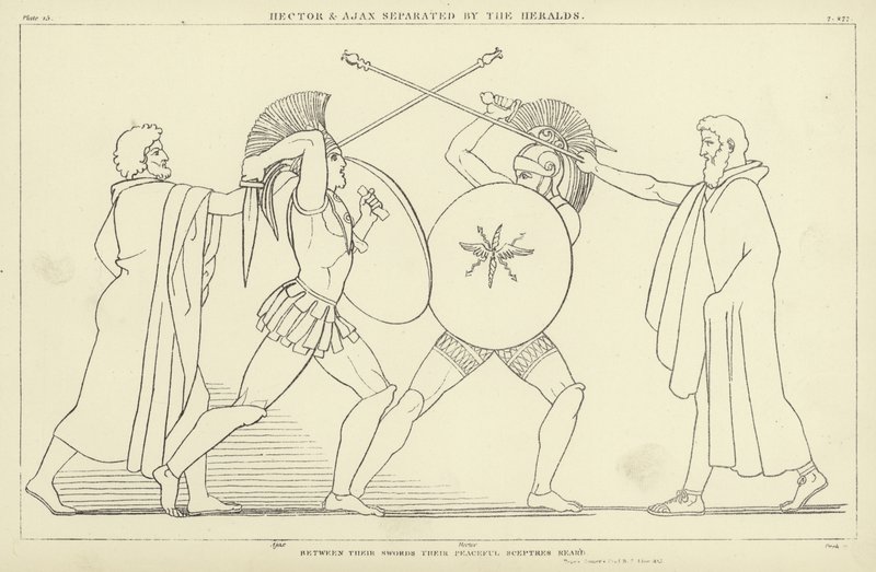 Hector et Ajax séparés par les hérauts - John Flaxman