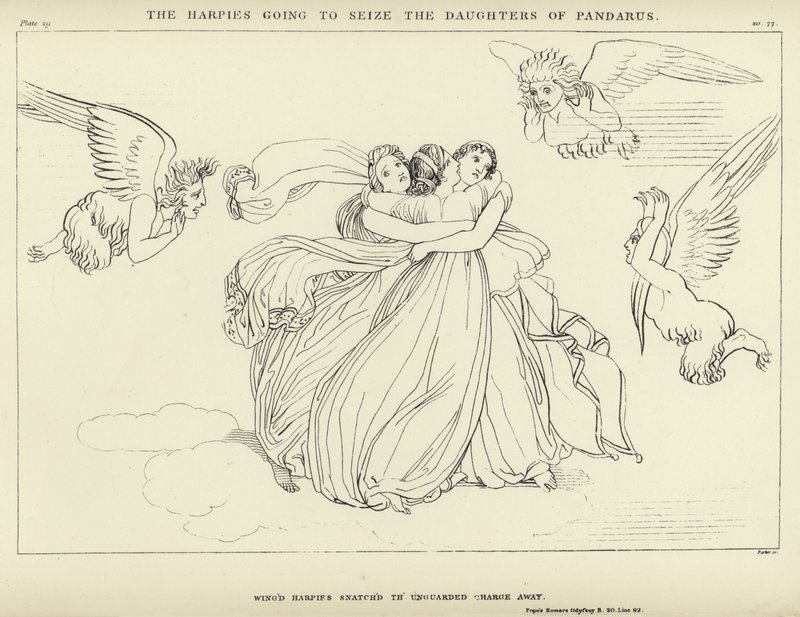 Les Harpies allant saisir les filles de Pandarus - John Flaxman