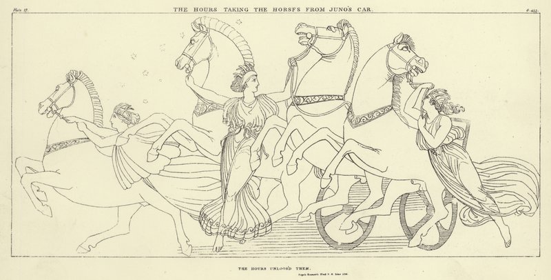 Les Heures prenant les chevaux du char de Junon - John Flaxman