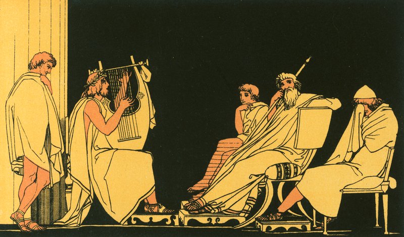 Ulysse pleure au chant de Démodocos - John Flaxman
