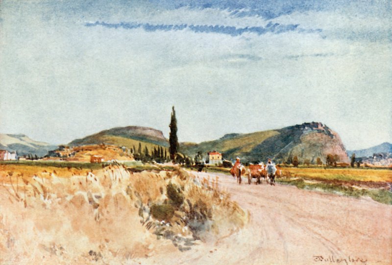 Nauplie et Tirynthe depuis la route d