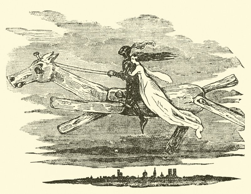 Don Quichotte sur le cheval enchanté - John Gilbert